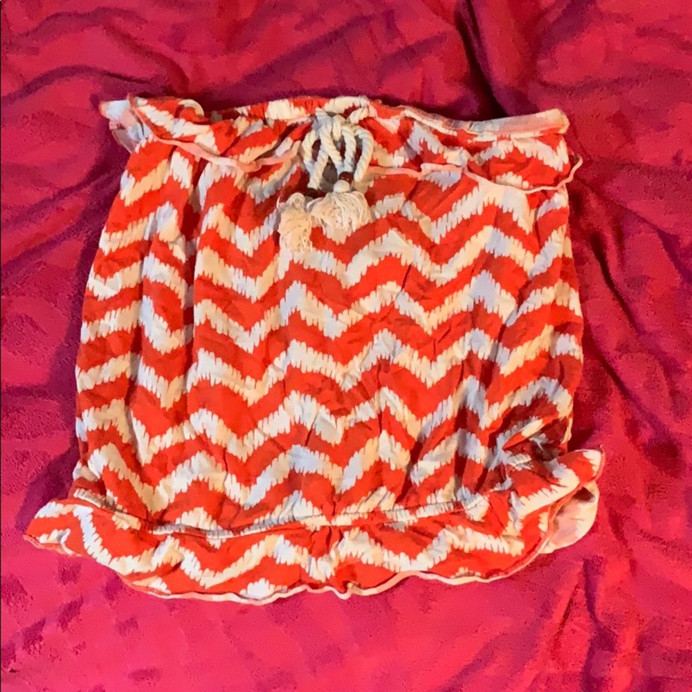 Orange and white tube top
